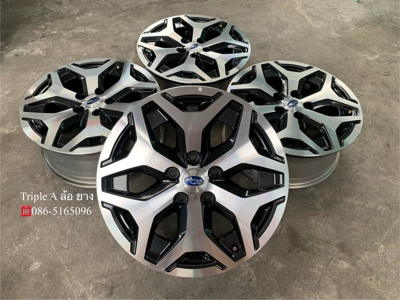 ล้อแม็กป้ายแดง 5รู114 Subaru Forester ขอบ 17 ดำหน้าเงา สวยกริ๊บ