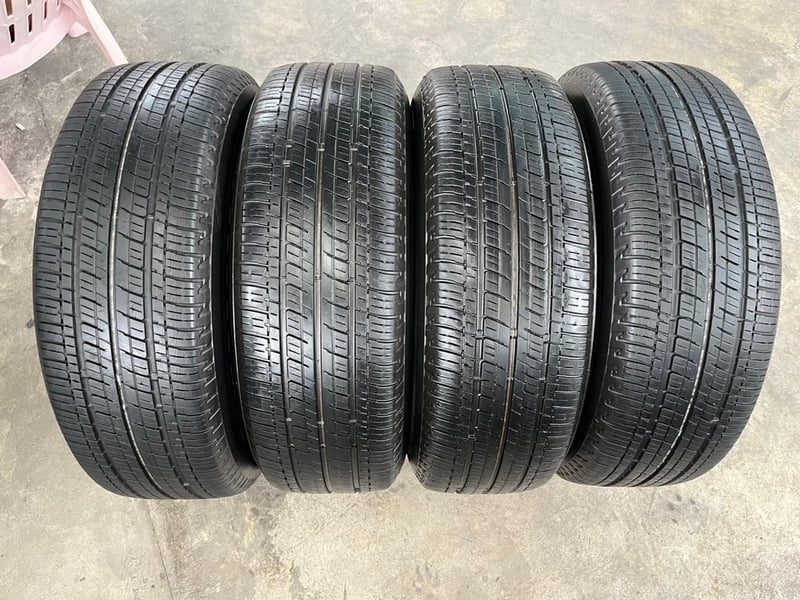 ล้อแม็ก 5รู114 Honda ขอบ 17 สีบอร์นหน้าเงา แถมยาง 225-65-17 Bridgestone