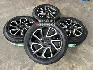 ล้อแม็ก Toyota Yaris Cross ขอบ 16 ดำหน้าเงา พร้อมยางใหม่ 185-55-16 Dunlop ปี 24
