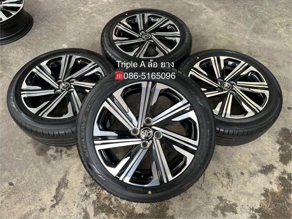 ล้อแม็ก Toyota Yaris Ativ รุ่นใหม่ ขอบ 16 พร้อมยางใหม่ 185-55-16 Dunlop ปี 24 