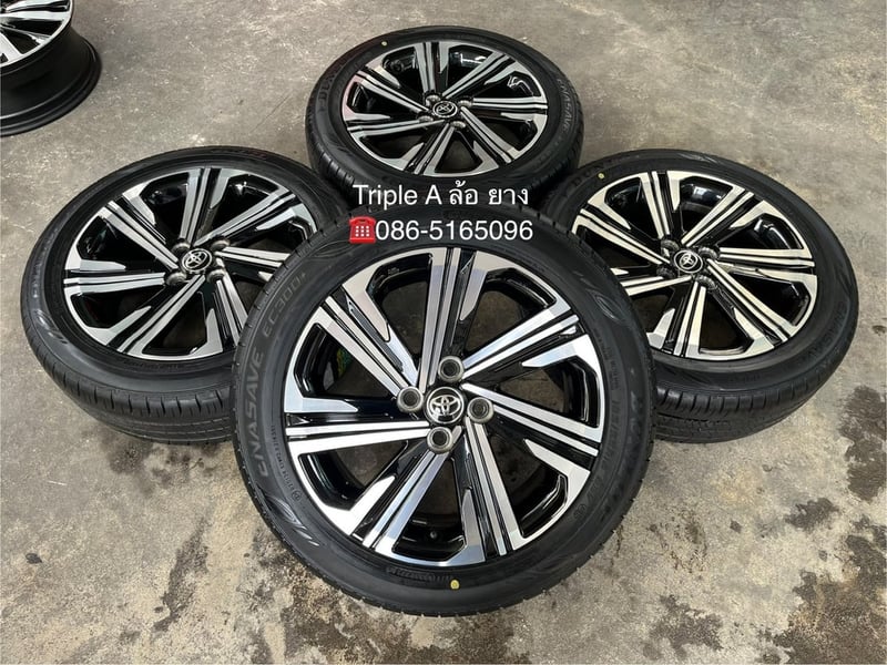 ล้อแม็ก Toyota Yaris Ativ รุ่นใหม่ ขอบ 16 พร้อมยางใหม่ 185-55-16 Dunlop ปี 24 