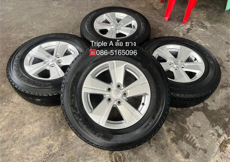 ล้อแม็ก 5รู114 Mitsu Triton ขอบ 16 แถมยาง 205R16 Bridgestone ปี 19