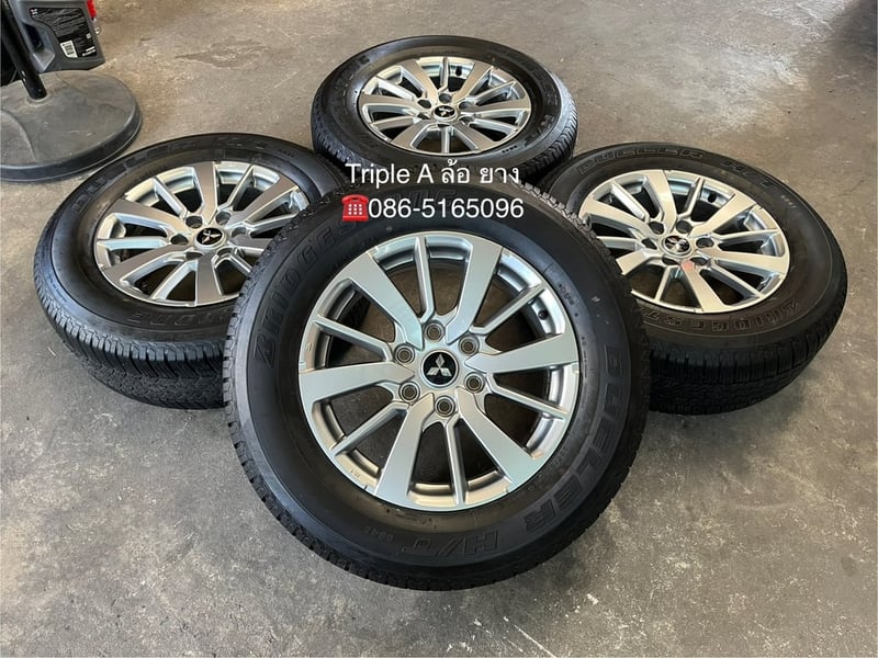 ล้อแม็ก 6รู139 Mitsu Pajero ขอบ 18 พร้อมยาง 265-60-18 Bridgestone ปลายปี 24