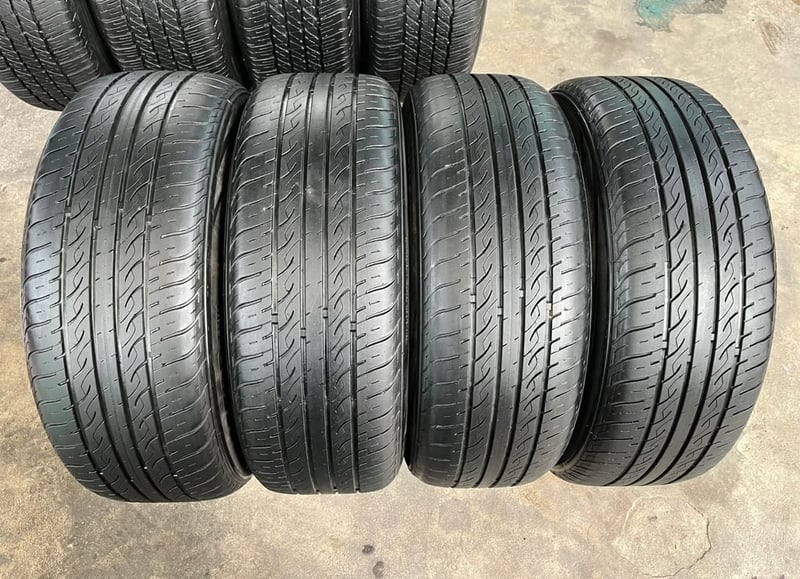 ล้อแม็ก 6รู139 TURISMO ขอบ 17 สีขาว พร้อมยาง 215-55-17 Arisun ปี 25