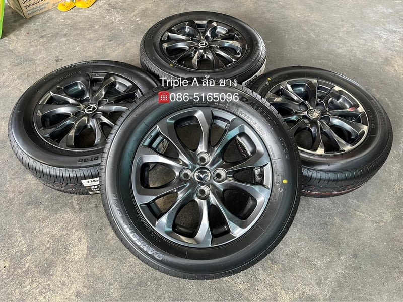 ล้อแม็ก Mazda 2 Skyactiv ขอบ 15 สีดำมิดไนท์ พร้อมยางใหม่ 185-65-15 DAYTON ปี 26