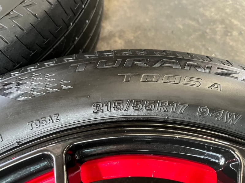 ล้อแม็ก 5รู114 Yachiyoda ขอบ 17 พร้อมยาง 215-55-17 Bridgestone ปี 23