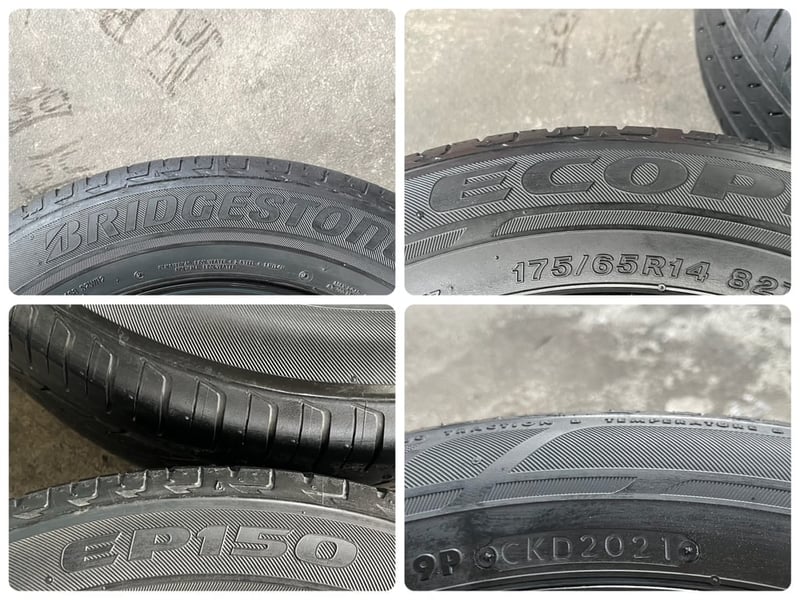 ล้อกระทะพร้อมยาง 4รู100 Mitsu ขอบ 14 สภาพดี