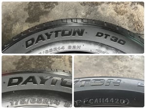 ล้อกระทะพร้อมยาง 4รู100 Mitsu ขอบ 14 สภาพดี