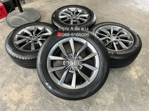 ล้อแม็ก Honda Civic FC ขอบ 16 สีเทากัน พร้อมยาง 215-55-16 Bridgestone ปี 25