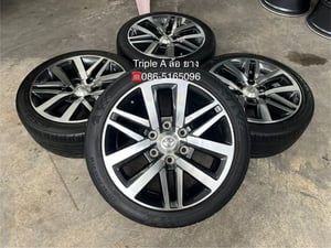 ล้อแม็ก 6รู139 Toyota ขอบ 18 เทาหน้าเงา แถมยาง 225-45-18 KUMHO ปี 21