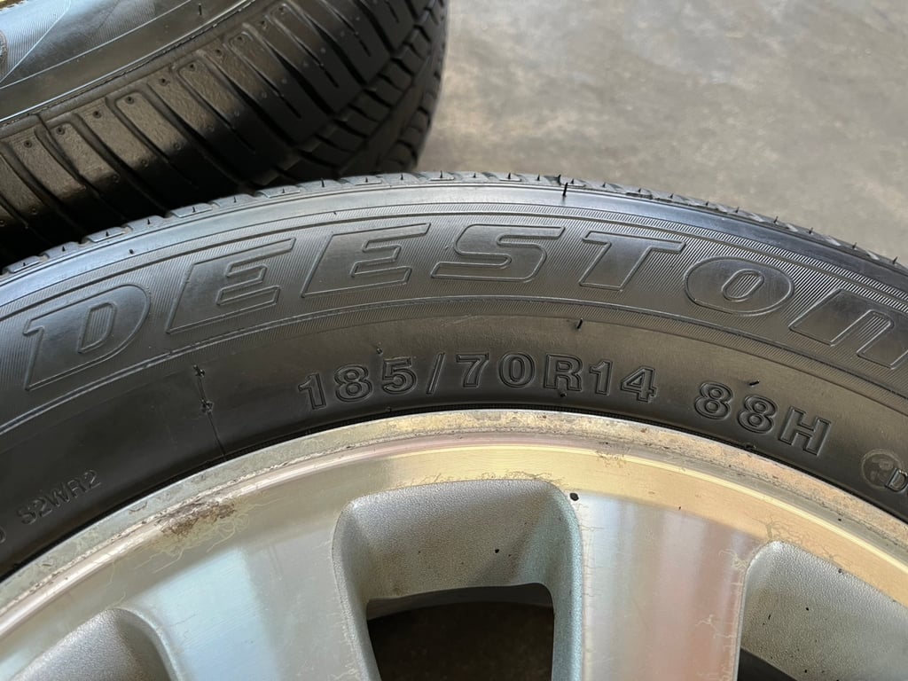 ล้อแม็ก Honda ขอบ 14 พร้อมยาง 185-70-14 Deestone ปี 20