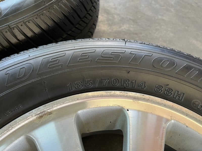 ล้อแม็ก Honda ขอบ 14 พร้อมยาง 185-70-14 Deestone ปี 20