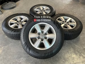 ล้อแม็ก Toyota Fortuner ก้านใหญ่ ขอบ 17 เทาหน้าเงา พร้อมยางป้ายแดง 265-65-17 Continental ปี 25