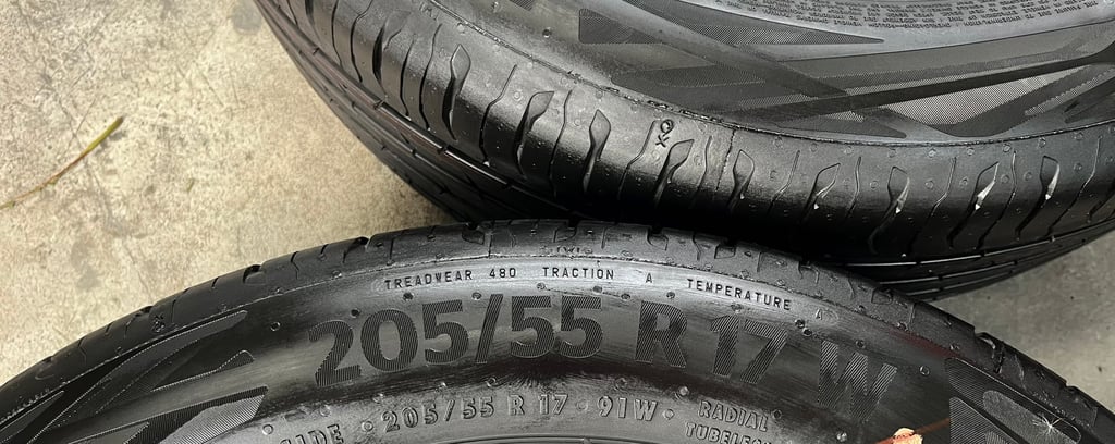 ยางป้ายแดง 205-55-17 Continental ถอดจากรถใหม่ป้ายแดง ยางป้ายแดง 205-55-17 Continental ถอดจากรถใหม่ป้ายแดง