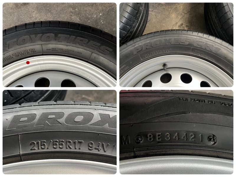 ล้อกระทะ 6รู139 Toyota ขอบ 17 สีบอร์น แถมยาง 215-55-17 ปี 21