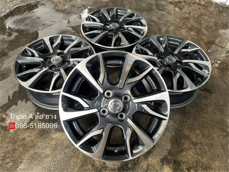 ล้อแม็ก Nissan Almera Sportech รุ่นใหม่ ขอบ 15 เทาหน้าเงา สวยกริ๊บ