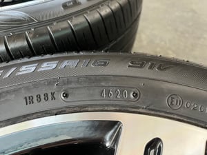 ล้อแม็ก 5รู114 Mitsu Xpander ขอบ 16 ดำหน้าเงา แถมยาง 205-55-16 Dunlop ปลายปี 20