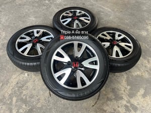 ล้อแม็ก Honda Brio ขอบ 14 ดำหน้าเงา พร้อมยางป้ายแดง 165-70-14 SAILUN ปลายปี 25