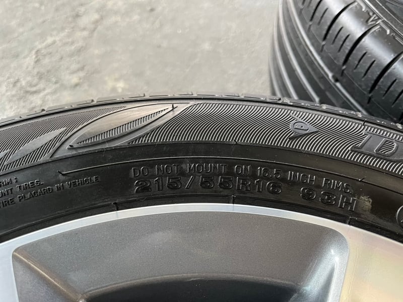 ล้อแม็ก Honda Civic FE ขอบ 16 เทาหน้าเงา พร้อมยาง 215-55-16 Dunlop ปลายปี 21