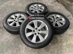ล้อแม็ก 5รู100 Toyota Altis ขอบ 15 สีเทา พร้อมยาง 195-65-15 Bridgestone ปลายปี 22