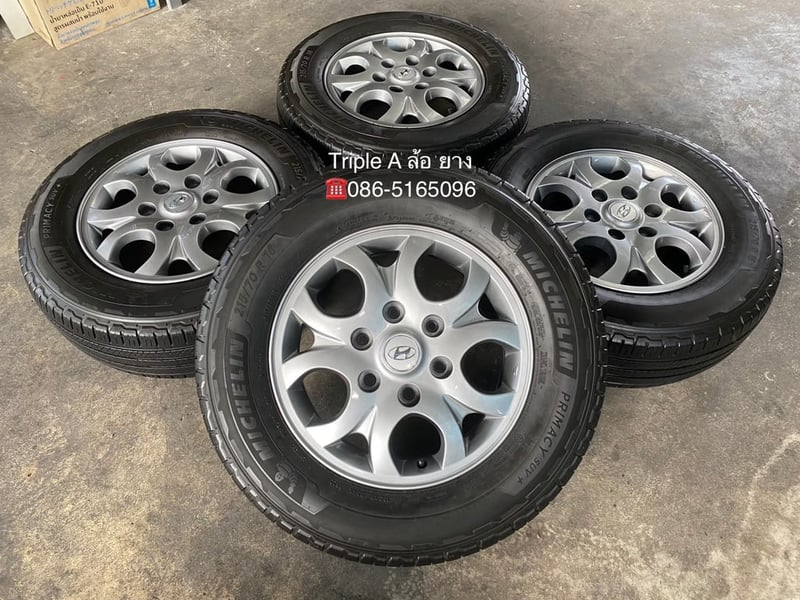 ล้อแม็ก ฮุนได Hyundai H1 ขอบ 16 สีไฮเปอร์ พร้อมยาง 215-70-16 Michelin ปลายปี 22