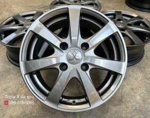 ล้อแม็ก 4รู114 Mitsu Lancer ขอบ 15 สีเทาไฮเปอร์ สวยกริ๊บ