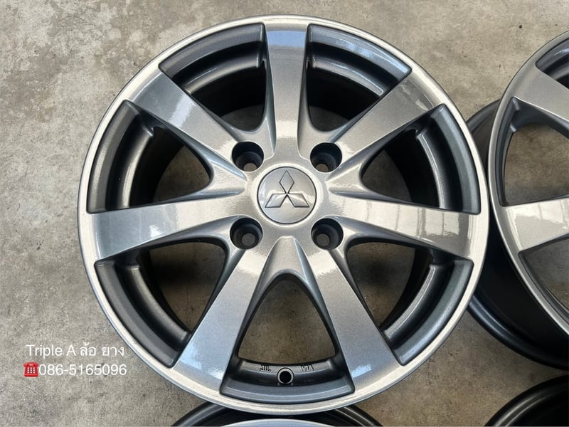 ล้อแม็ก 4รู114 Mitsu Lancer ขอบ 15 สีเทาไฮเปอร์ สวยกริ๊บ