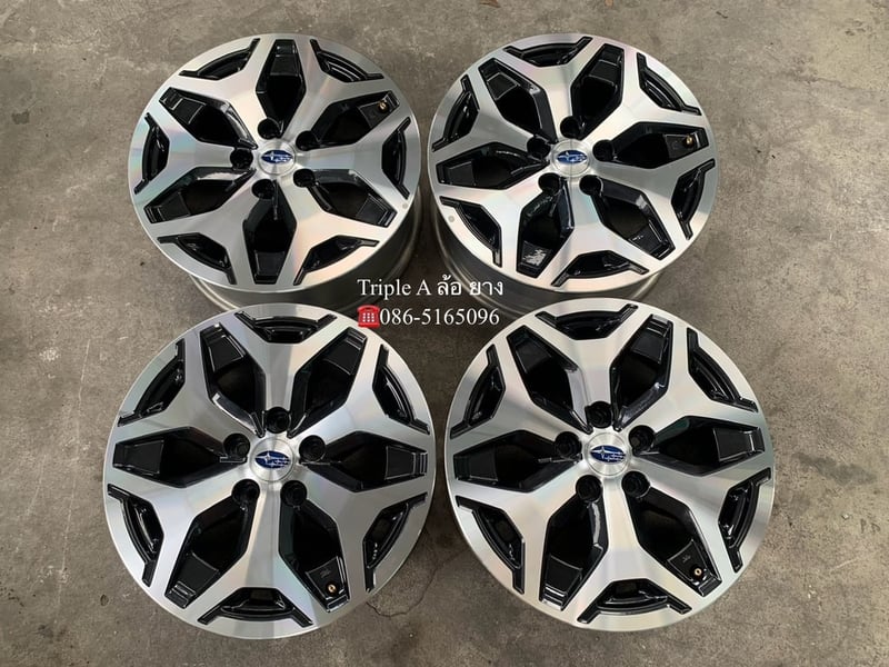 ล้อแม็กป้ายแดง 5รู114 Subaru Forester ขอบ 17 ดำหน้าเงา สวยกริ๊บ