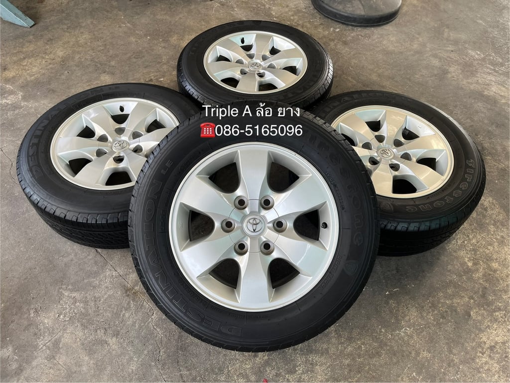 ล้อแม็ก 6รู139 Toyota ขอบ 16 พร้อมยาง 215-65-16 Firestone ปี 24 ใส่กับ รถตู้ Commuter 6รู139 ได้เลย ล้อแม็ก 6รู139 Toyota ขอบ 16 พร้อมยาง 215-65-16 Firestone ปี 24 ใส่กับ รถตู้ Commuter 6รู139 ได้เลย