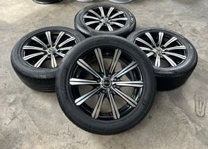 ล้อแม็กแต่ง 4รู100 Valenza ขอบ 15 สีดำหน้าเงา พร้อมยาง 195-55-15 ปี 22