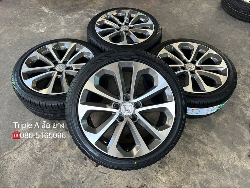 ล้อแม็ก Honda Accord G9 ขอบ 18 สีเทาหน้าเงา พร้อมยางใหม่ 225-45-18 GOODRIDE ปี 25