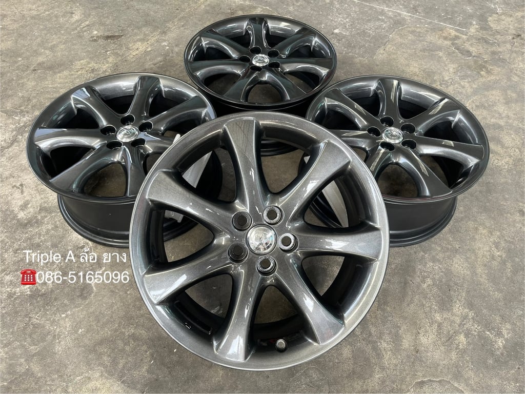 ล้อแม็ก 5รู100 Toyota Wish ขอบ 17 สีเทากัน สวยกริ๊บ