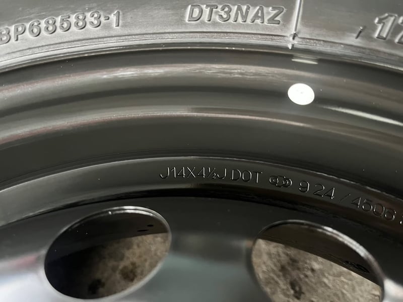 ล้อกระทะพร้อมยาง 4รู100 Mitsu ขอบ 14 สภาพดี