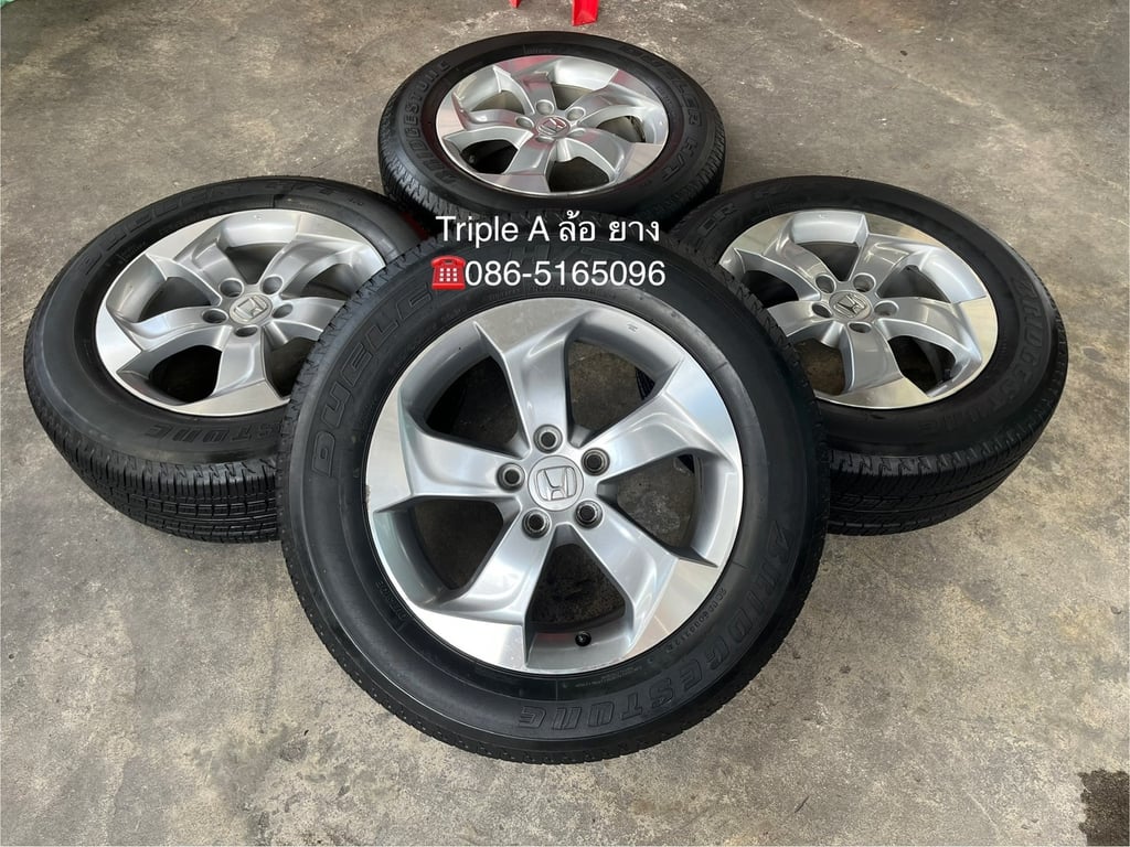 ล้อแม็ก 5รู114 Honda ขอบ 17 สีบอร์นหน้าเงา แถมยาง 225-65-17 Bridgestone ล้อแม็ก 5รู114 Honda ขอบ 17 สีบอร์นหน้าเงา แถมยาง 225-65-17 Bridgestone