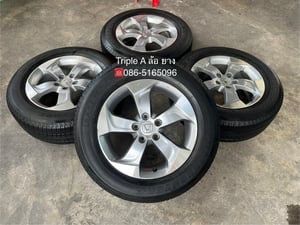 ล้อแม็ก 5รู114 Honda ขอบ 17 สีบอร์นหน้าเงา แถมยาง 225-65-17 Bridgestone