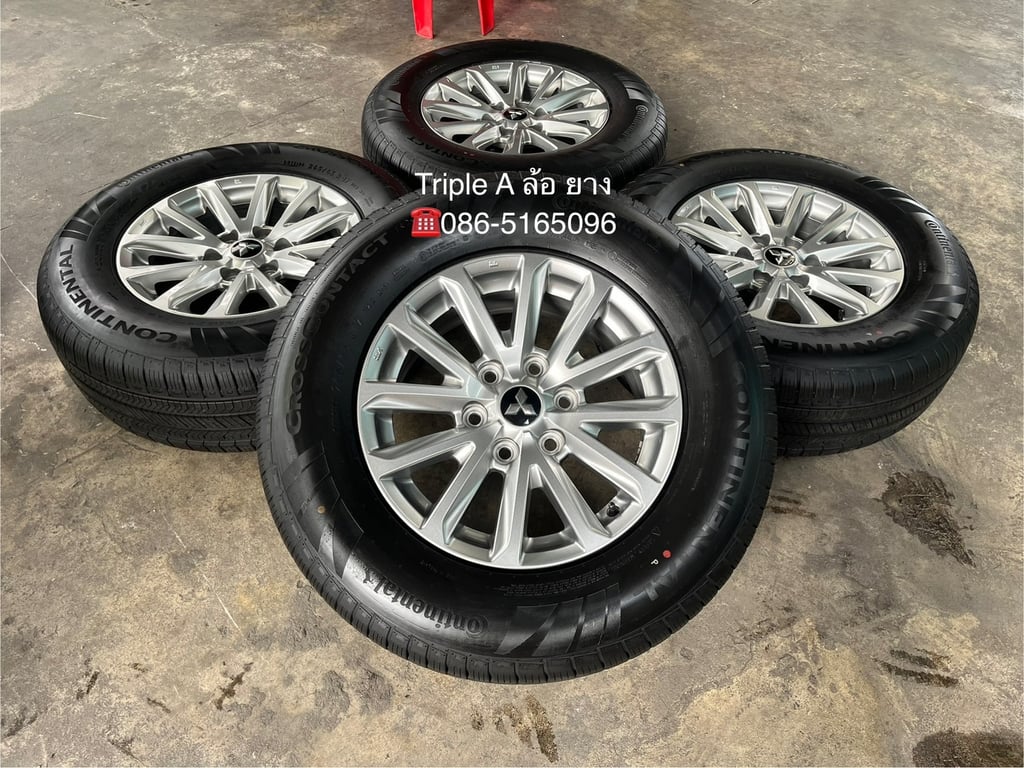 ล้อแม็ก Mitsu Triton Plus ขอบ 17 พร้อมยางป้ายแดง 265-65-17 Continental ปี 25
