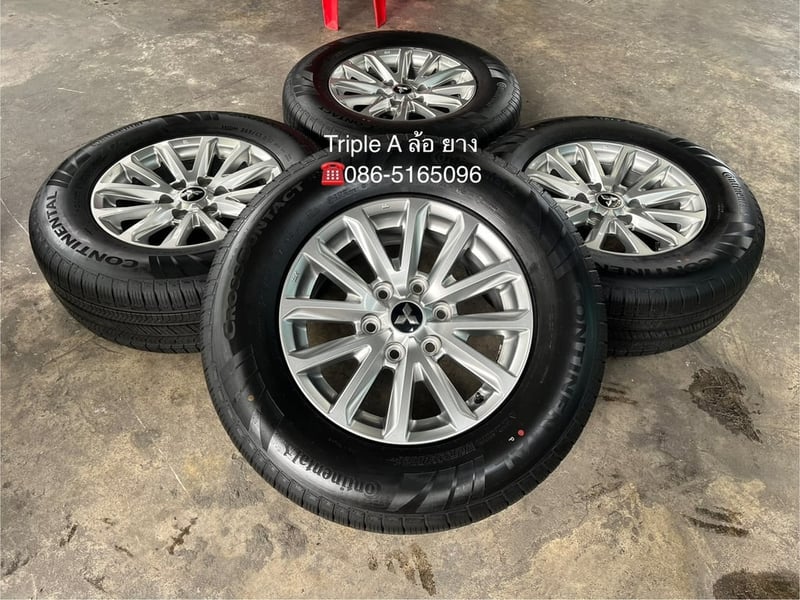 ล้อแม็ก Mitsu Triton Plus ขอบ 17 พร้อมยางป้ายแดง 265-65-17 Continental ปี 25