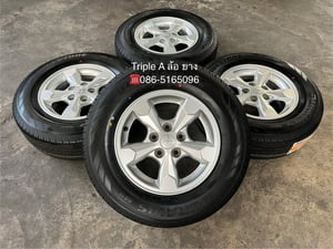ล้อแม็ก 5รู114 Mitsu Triton ขอบ 15 พร้อมยางใหม่ 215-70-15 Bridgestone ปลายปี25