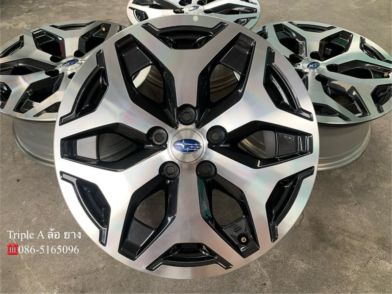 ล้อแม็กป้ายแดง 5รู114 Subaru Forester ขอบ 17 ดำหน้าเงา สวยกริ๊บ