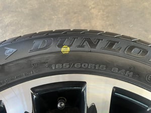 ล้อแม็ก Toyota Vios 12 ก้าน ขอบ 15 สีดำหน้าเงา พร้อมยางใหม่ 185-60-15 Dunlop ปลายปี 25 ล้อแม็ก Toyota Vios 12 ก้าน ขอบ 15 สีดำหน้าเงา พร้อมยางใหม่ 185-60-15 Dunlop ปลายปี 25