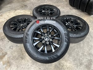 ล้อแม็ก Mitsu Pajero ก้านวาย ขอบ 17 สีดำ พร้อมยางป้ายแดง 265-65-17 Continental ปี 25