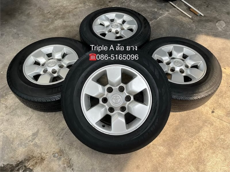 ล้อแม็ก 6รู139 Toyota ขอบ 15 แถมยาง 215-70-15 Bridgestone ปี 20