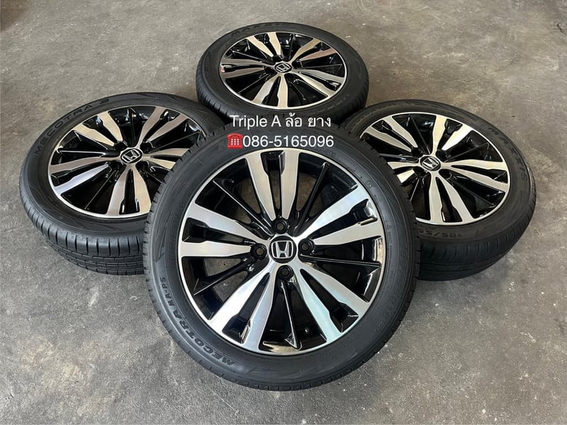 ล้อแม็กแถมยาง Honda Jazz GK ตัวท็อป ขอบ 16 ดำหน้าเงา