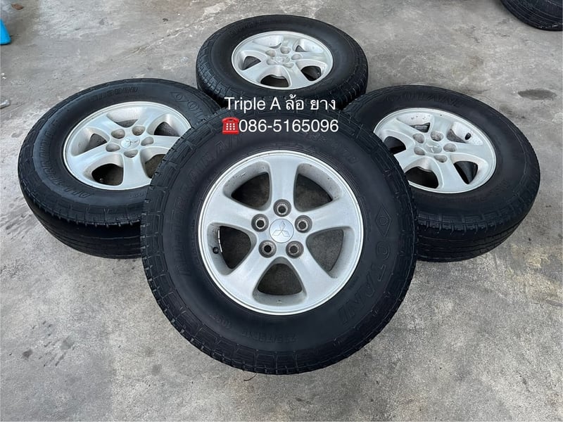 ล้อแม็ก 5รู114 Mitsu Triton ขอบ 15 แถมยาง 235-75-15 OTANI ปี 20 