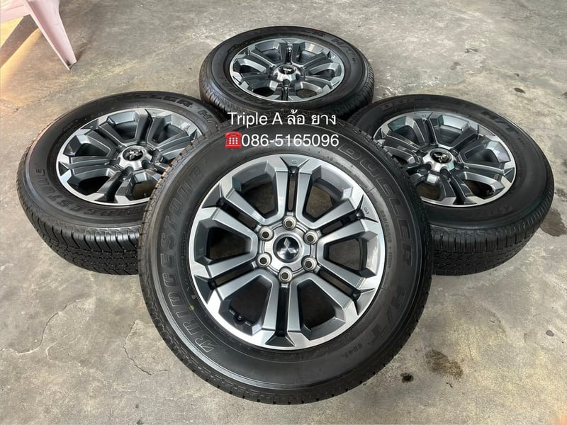 ล้อแม็ก Mitsu Triton ขอบ 18 เทาหน้าเงา พร้อมยาง 265-60-18 Bridgestone ปี 24