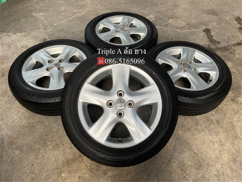 ล้อแม็ก Toyota Vios 5 ก้าน ขอบ 15 แถมยาง 175-65-15 Bridgestone ปลายปี 21
