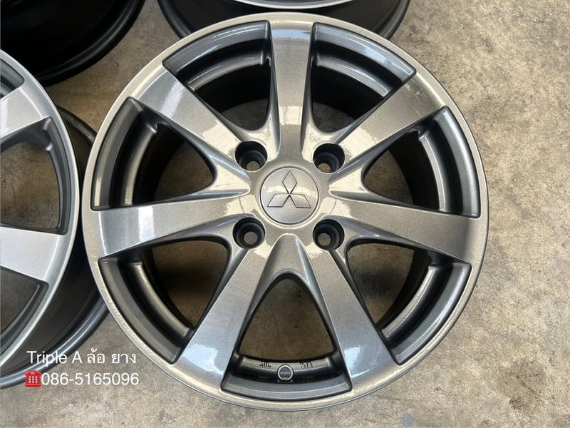 ล้อแม็ก 4รู114 Mitsu Lancer ขอบ 15 สีเทาไฮเปอร์ สวยกริ๊บ
