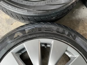 ล้อแม็ก Honda Accord G9 ขอบ 17 สีเทา พร้อมยาง 215-55-17 Arisun ปี 25