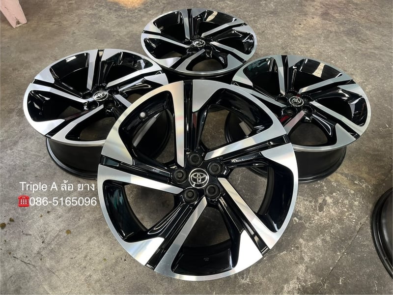 ล้อแม็ก 5รู100 Toyota Yaris Cross ขอบ 18 ดำหน้าเงา สภาพสวย