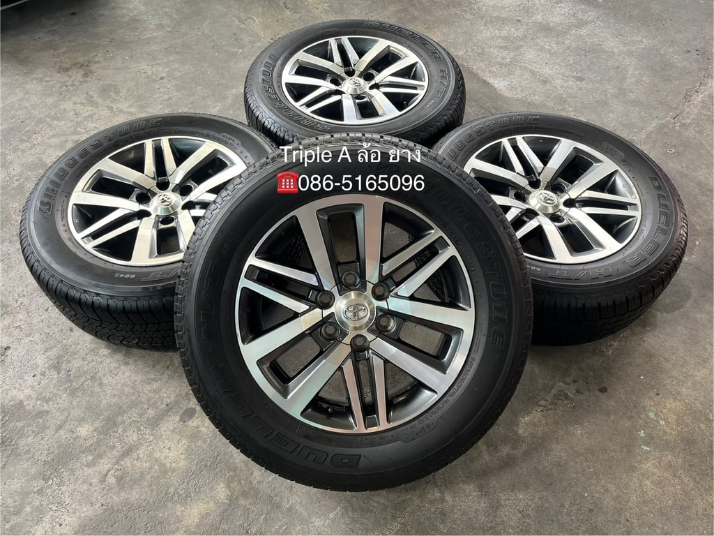 ล้อแม็ก Toyota Fortuner ตัวท็อป ขอบ 18 พร้อมยาง 265-60-18 Bridgestone ปลายปี 23